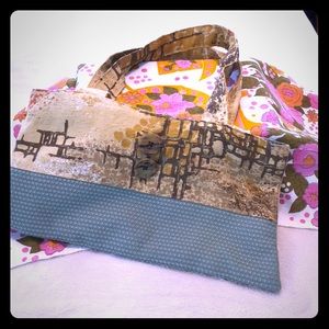 Handmade handbag purse with button detail